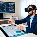 A focused and diligent individual, an adult in their late 20s or early 30s, wearing modest yet professional casual attire, is seated at a modern desk. They are deeply engaged with a large tablet displaying interactive traffic scenarios and complex theoretical driving questions. A sleek virtual reality headset lies on the desk nearby, suggesting advanced learning methods. The background is a clean, contemporary study space with subtle, abstract digital infographics of various traffic signs and road rules. The scene emphasizes deep understanding and modern learning. fully clothed, appropriate attire, safe for work, perfect anatomy, correct proportions, natural pose, well-formed hands, proper finger count, natural body proportions, professional photography, high quality, family-friendly.
