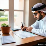 Home 22 도로교통사 필기시험 준비 방법 - A focused young Arab student studying for a driving theory test at a tidy desk in a cozy room, weari...