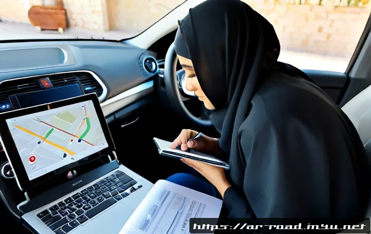 도로교통사 필기시험 고득점 전략과 사례 - Photorealistic Arab driving theory student in a neat modern study room, confidently reviewing a tabl...